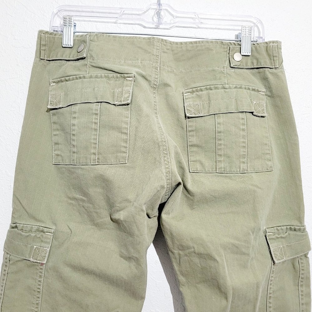Old Navy Cargo Pants Women’s Size 8 Olive Green 100% Cotton Utility Ankle Zip - Picture 5 of 14